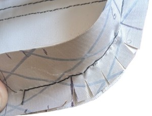 Relief cuts on a curved corner.