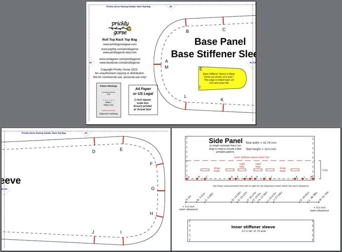 A photo of the Free Rack Top Bag Sewing Guide.