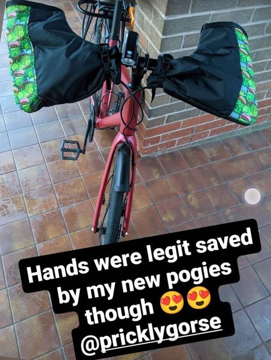 A photo of the Insulated Handlebar Pogies Sewing Guide.