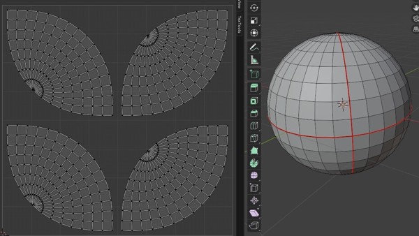 Sphere split into 4 seams instead of two