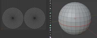 UV map pattern to the left, model to the right