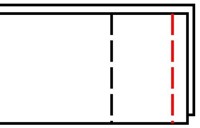 A temporary basting stitch holding two pieces of fabric together.