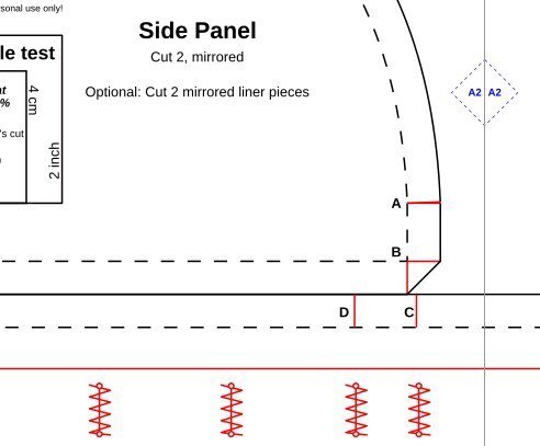 A photo of the Rear Top Tube Bag Sewing Guide.