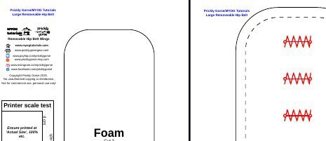 A photo of the Removable Padded Hip Belt Sewing Guide.