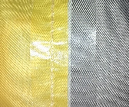Seam tape completely covering stitching and a 1/4 inch seam allowance, with plenty of adhesion either side
