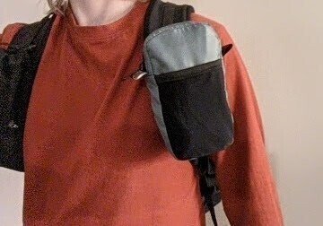A photo of the Shoulder Strap Zipped Pocket Sewing Guide. Backpacking Accessory Pouch, EDC, Tactical.