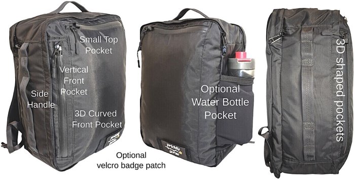 A photo of the TRVL 15L: Travel Backpack Sewing Guide – Airline Ryanair Personal Item Sized.