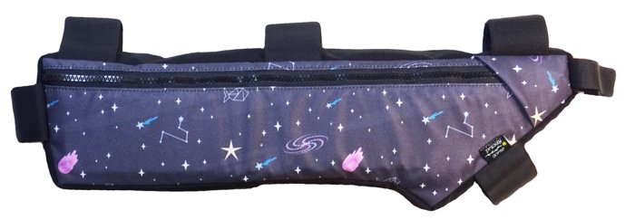 Photo of a custom made bike frame bag