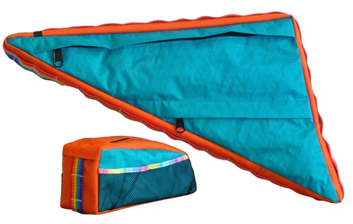 Photo of a custom made bike frame bag