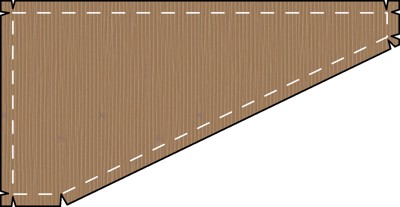 Template showing the seam allowance added around the original shape.
